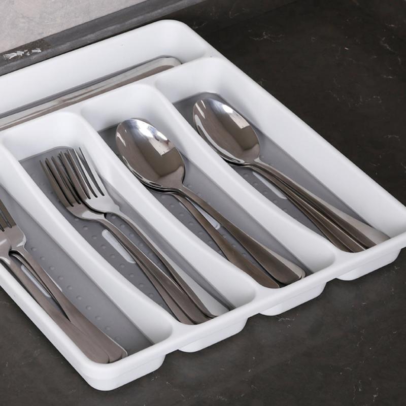 Large Cutlery Tray with Soft Grip Lining, 5 Compartments