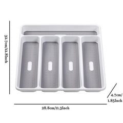 Large Cutlery Tray with Soft Grip Lining, 5 Compartments