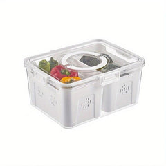 Double Layer Refrigerator Fresh Keeping Drain Box for Onions Ginger Garlic Fruit