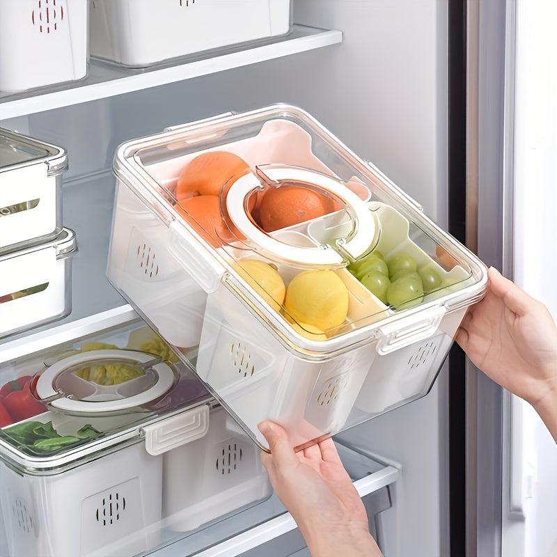 Double Layer Refrigerator Fresh Keeping Drain Box for Onions Ginger Garlic Fruit