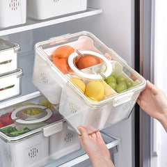 Double Layer Refrigerator Fresh Keeping Drain Box for Onions Ginger Garlic Fruit