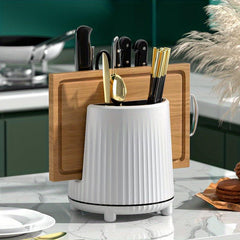 Rotating Utensil Holder Plastic Caddy Large Spatula Spoon Rack