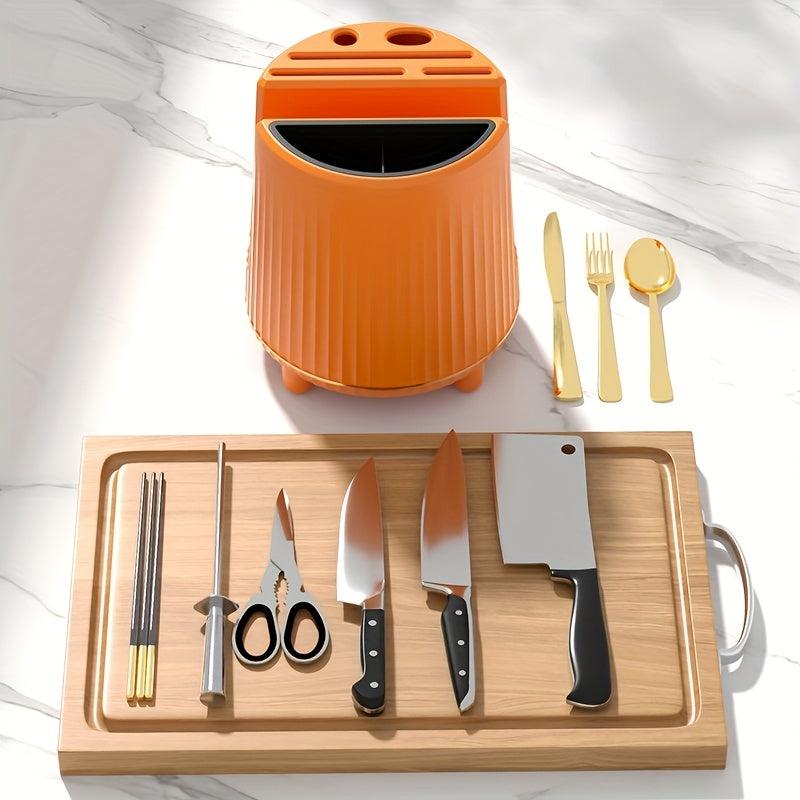 Rotating Utensil Holder Plastic Caddy Large Spatula Spoon Rack