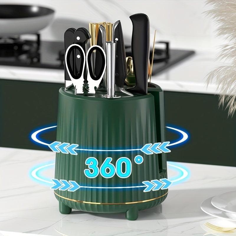 Rotating Utensil Holder Plastic Caddy Large Spatula Spoon Rack