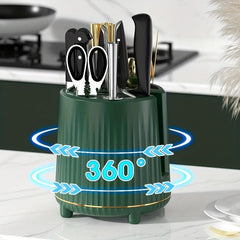 Rotating Utensil Holder Plastic Caddy Large Spatula Spoon Rack