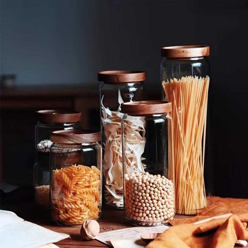 1000ml Glass Storage Jar with Airtight Wooden Lid