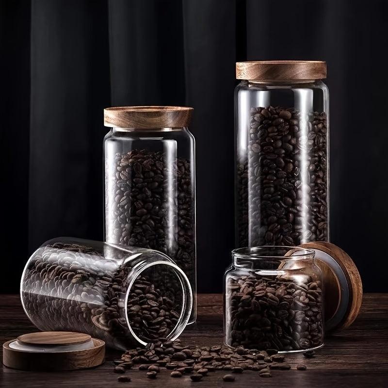 1000ml Glass Storage Jar with Airtight Wooden Lid