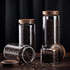 1000ml Glass Storage Jar with Airtight Wooden Lid