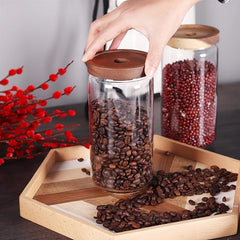 1000ml Glass Storage Jar with Airtight Wooden Lid