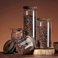 1000ml Glass Storage Jar with Airtight Wooden Lid