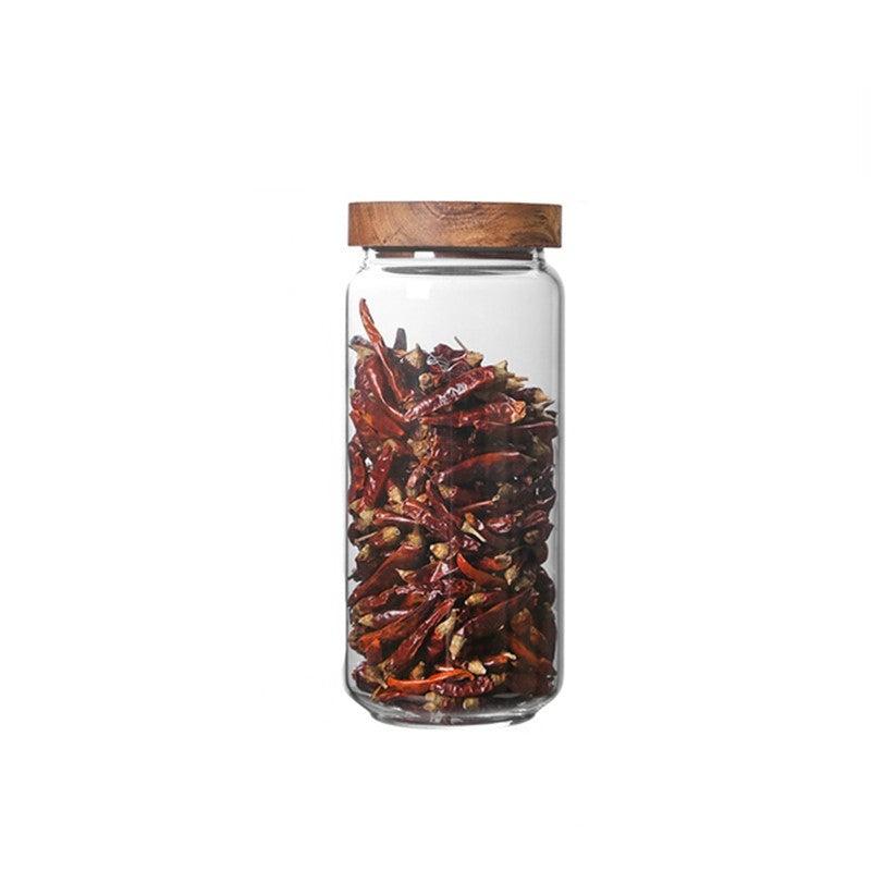 1000ml Glass Storage Jar with Airtight Wooden Lid