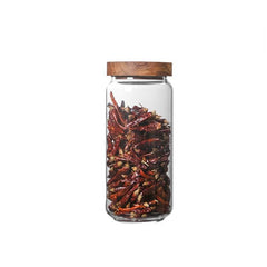 1000ml Glass Storage Jar with Airtight Wooden Lid