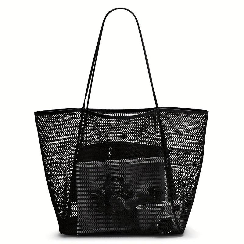 Outdoor Beach Mesh Bag Shopping Bag Portable Single Shoulder Storage Bag