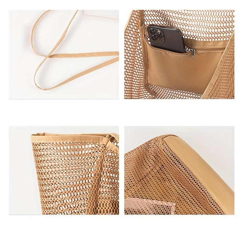 Outdoor Beach Mesh Bag Shopping Bag Portable Single Shoulder Storage Bag