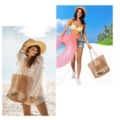 Outdoor Beach Mesh Bag Shopping Bag Portable Single Shoulder Storage Bag