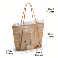 Outdoor Beach Mesh Bag Shopping Bag Portable Single Shoulder Storage Bag