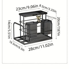 Functional Chopsticks Cylinder Storage Rack with Scissors and Sharpening Bar