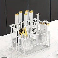 Functional Chopsticks Cylinder Storage Rack with Scissors and Sharpening Bar