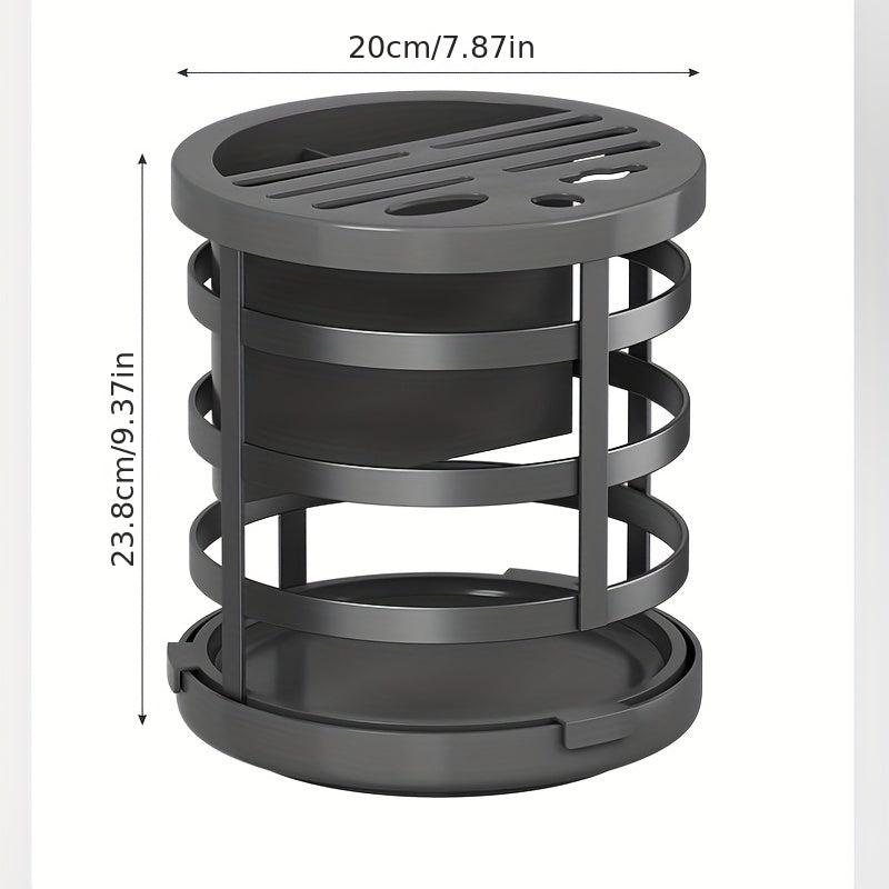 Rotating Rack Kitchen Knives Stainless Steel Storage Shelf