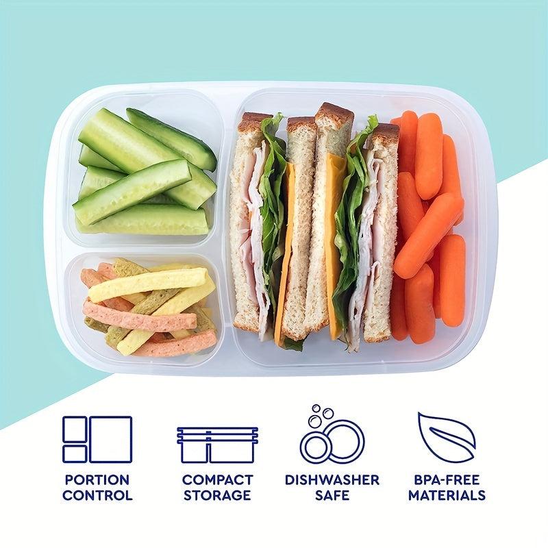 Bento Lunch Box 3 Compartment Food Containers for School and Work