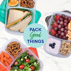 Bento Lunch Box 3 Compartment Food Containers for School and Work