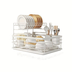 Foldable Dish Rack Large Capacity Tableware Water Filter Bowl Holder Cup Holder