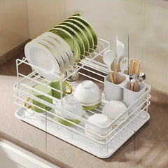 Foldable Dish Rack Large Capacity Tableware Water Filter Bowl Holder Cup Holder
