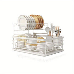Foldable Dish Rack Large Capacity Tableware Water Filter Bowl Holder Cup Holder