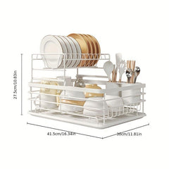 Foldable Dish Rack Large Capacity Tableware Water Filter Bowl Holder Cup Holder