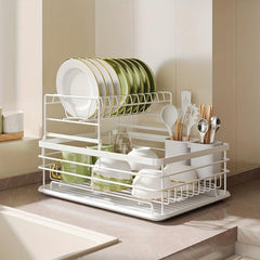 Foldable Dish Rack Large Capacity Tableware Water Filter Bowl Holder Cup Holder