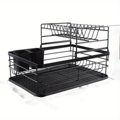 Foldable Dish Rack Large Capacity Tableware Water Filter Bowl Holder Cup Holder