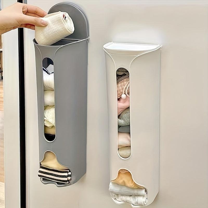Socks & Underwear Storage Box Plastic Bag Collector Wall Mounted Bag Organizer