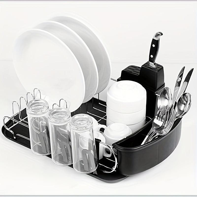 Large Capacity Kitchen Dish Rack with Cup Holder Bowl Holder and Cutlery Rack