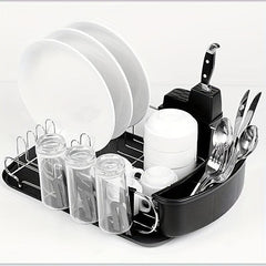 Large Capacity Kitchen Dish Rack with Cup Holder Bowl Holder and Cutlery Rack