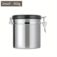 Stainless Steel Airtight Coffee Container with CO2 Valve & Scoop