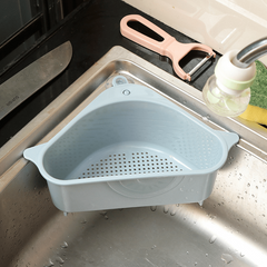 2PCS Sink Filter Drain Basket Triangular Drainer Sponge Rack Storage Basket