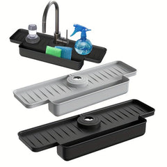 Adjustable Kitchen Sink Sponge Holder with Splash Guard