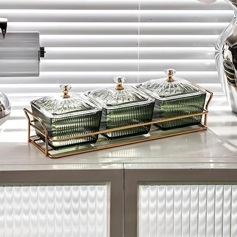 Three Grid Snack Plate Light Style Fruit Plate Split Grid Combination Plate