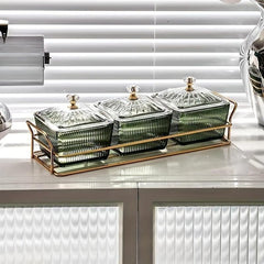 Three Grid Snack Plate Light Style Fruit Plate Split Grid Combination Plate