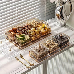 Three Grid Snack Plate Light Style Fruit Plate Split Grid Combination Plate