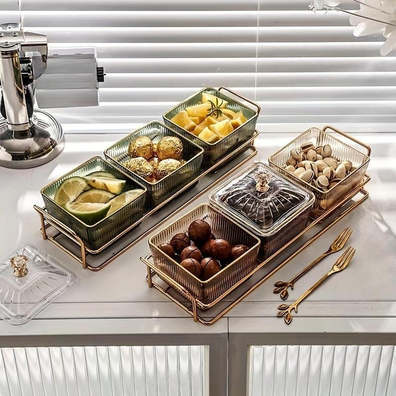 Three Grid Snack Plate Light Style Fruit Plate Split Grid Combination Plate