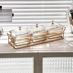 Three Grid Snack Plate Light Style Fruit Plate Split Grid Combination Plate