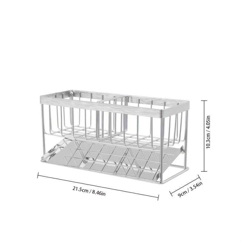 Stainless Steel Sink Caddy Organizer with Drain Tray