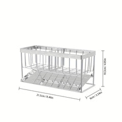 Stainless Steel Sink Caddy Organizer with Drain Tray