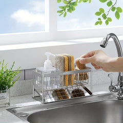 Stainless Steel Sink Caddy Organizer with Drain Tray