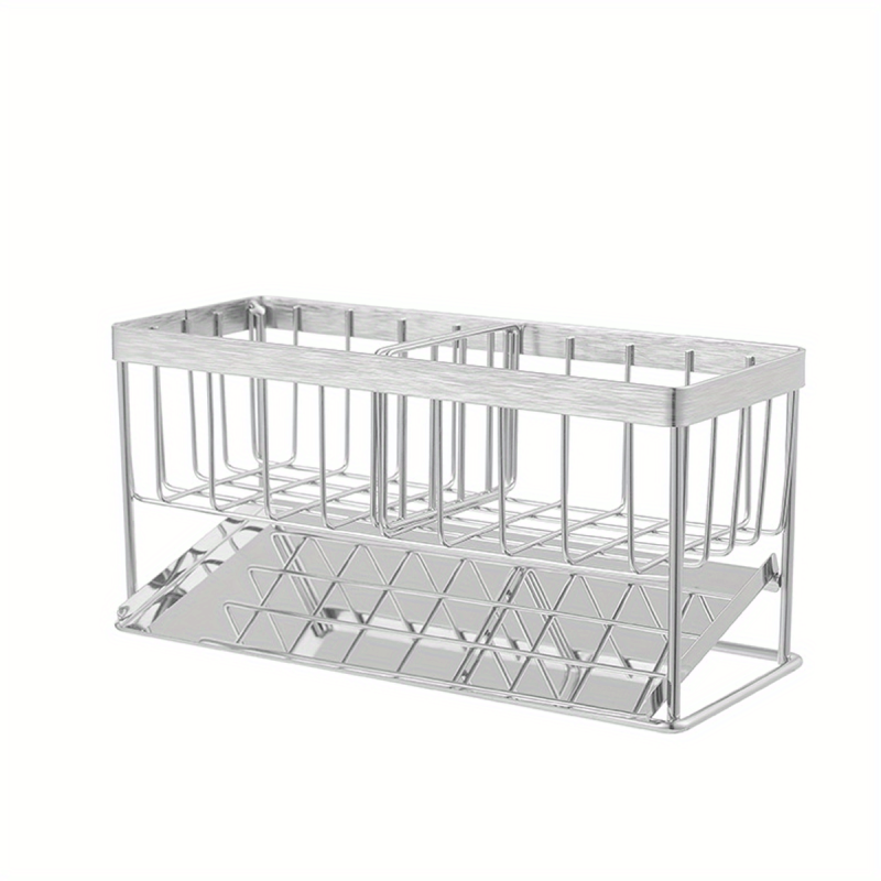 Stainless Steel Sink Caddy Organizer with Drain Tray