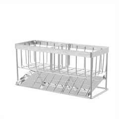 Stainless Steel Sink Caddy Organizer with Drain Tray