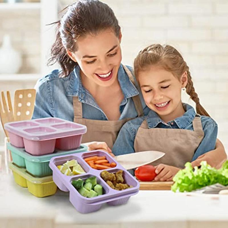4 Compartment Reusable Lunchable Containers for Teens