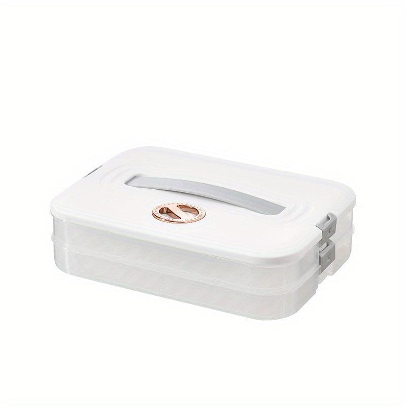 Large Capacity Fresh Keeping Box with Lid Portable Dumpling Plate Storage