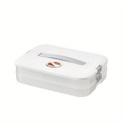 Large Capacity Fresh Keeping Box with Lid Portable Dumpling Plate Storage